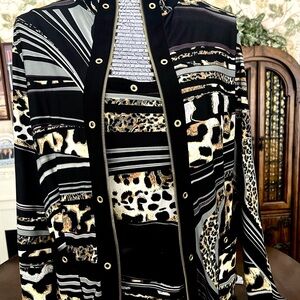 Stylish Black and Gold Women's Jacket with matching shell